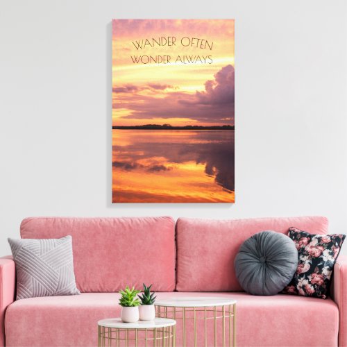 Sunset Photo Decor over Water with Quote