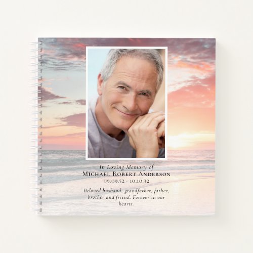 Sunset Photo Funeral Budget Guest Book