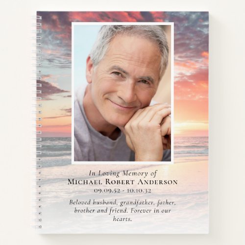 Sunset Photo Funeral Budget Guest Book