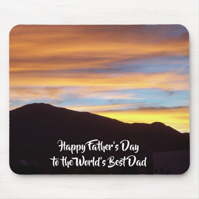 Sunset Photo | Happy Father's Day World's Best Dad Mouse Pad (Front)