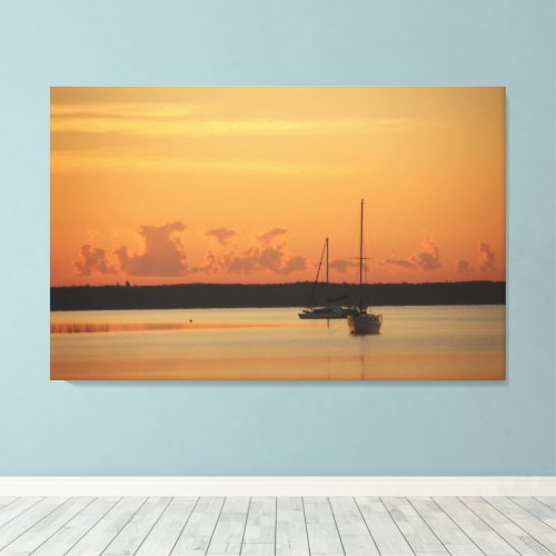 Sunset Photo Home Decor with Boats