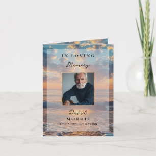 Sunset Photo Memorial Funeral Program Template