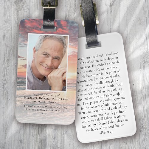 Sunset Photo Memorial  Luggage Tag