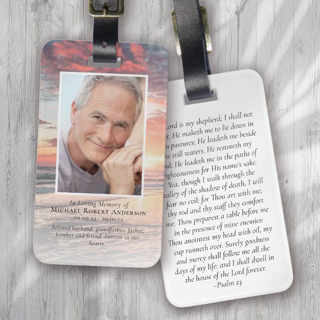 Sunset Photo Memorial  Luggage Tag (Creator Uploaded)