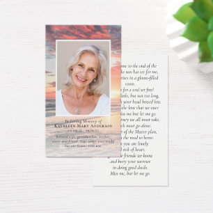 Sunset Photo Memorial Poem Card