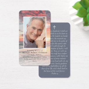 Sunset Photo Memorial Prayer Card