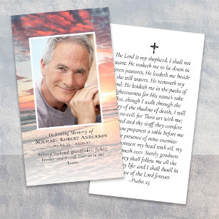 Sunset Photo Memorial Prayer Card
