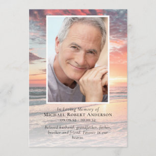 Sunset Photo Memorial Service Funeral Program