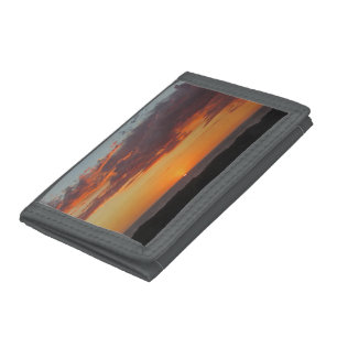 Sunset Photo Orange Evening Sky Pacific Ocean Tri-fold Wallet