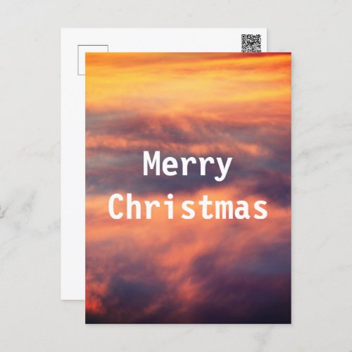 Sunset Picture Scenic Photo Merry Christmas Postcard