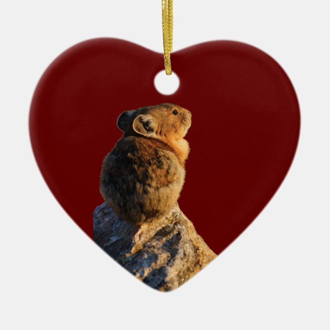 sunset pika ceramic ornament (Front)
