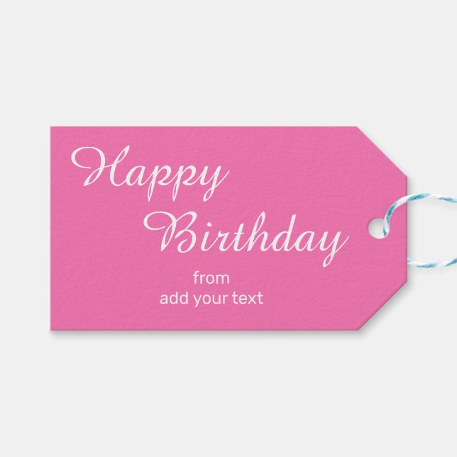 Sunset Pink Birthday Gift Tags (Front (Horizontal))