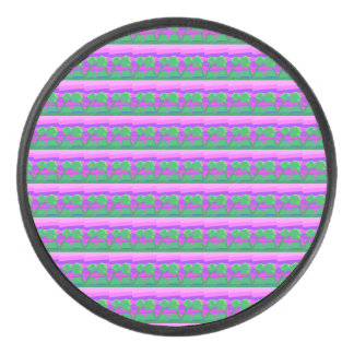 Sunset Pink Green Purple Hockey Puck