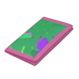 Sunset Pink Purple Green Tree Tri-fold Wallet