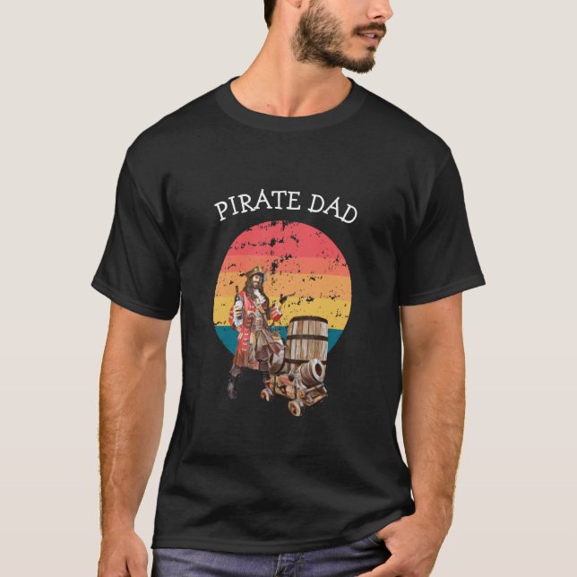 Sunset  Pirate DAD Party T-Shirt (Front)