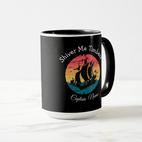 Sunset  Pirate Party Ship Mug