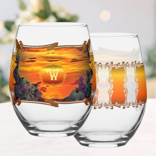 Sunset Plaza Marina 2584 Stemless Wine Glass