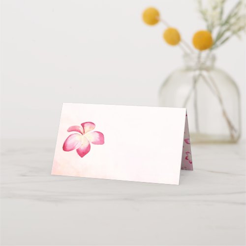 Sunset Plumeria Watercolor Blank Place Cards
