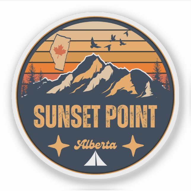 Sunset Point, Alberta Sticker (Front)