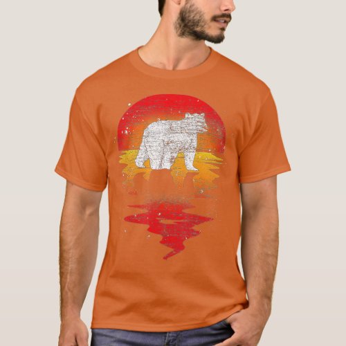 Sunset Polar Bear Reflection Arctic Animal Lover P T_Shirt