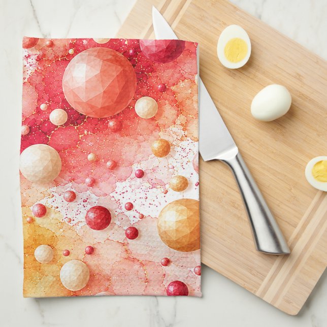 Sunset Poly Bubbles  Kitchen Towel (Quarter Fold)