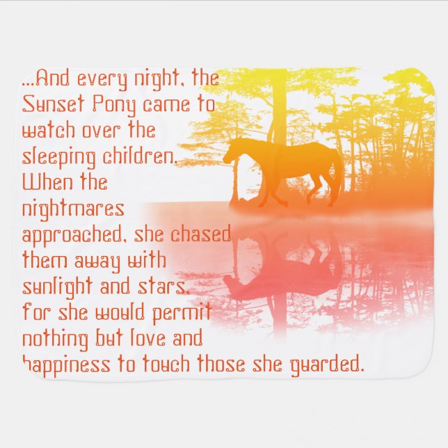 Sunset Pony Baby Blanket (Horizontal)