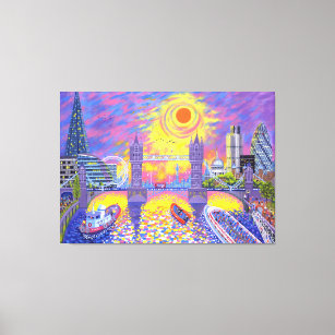 Sunset:Pool Of London 2013 Canvas Print