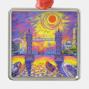 Sunset:Pool Of London 2013 Metal Ornament
