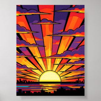 Sunset Pop-Art Poster