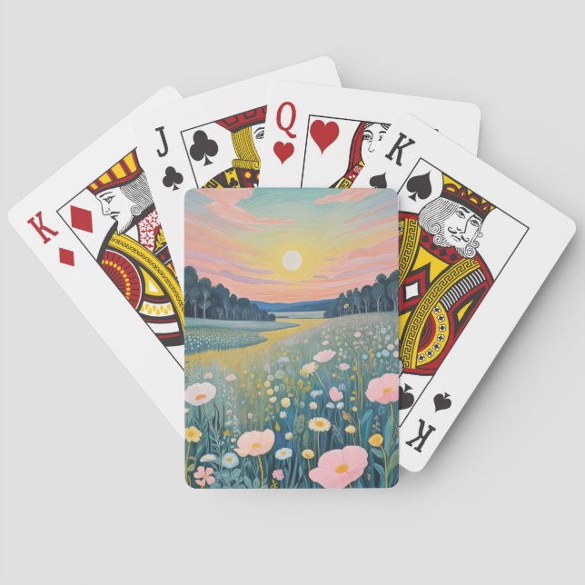 Sunset Poppies Poker Cards (Back)