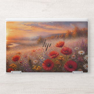Sunset Poppy Field Impressionist Painting HP Laptop Skin