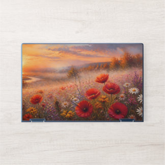 Sunset Poppy Field Impressionist Painting HP Laptop Skin