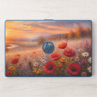 Sunset Poppy Field Impressionist Painting HP Laptop Skin