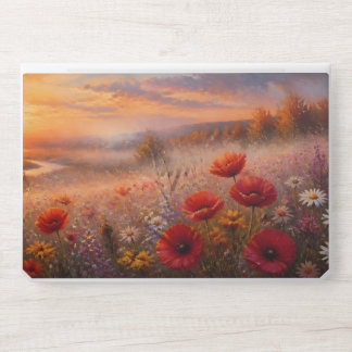 Sunset Poppy Field Impressionist Painting HP Laptop Skin