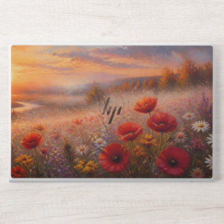 Sunset Poppy Field Impressionist Painting HP Laptop Skin