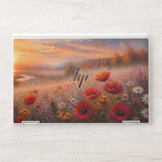 Sunset Poppy Field Impressionist Painting HP Laptop Skin