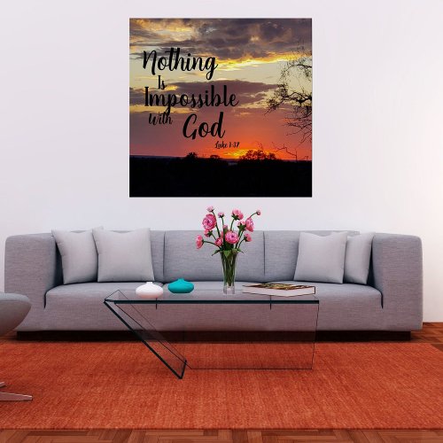 Sunset Poster Nothing Impossible With God