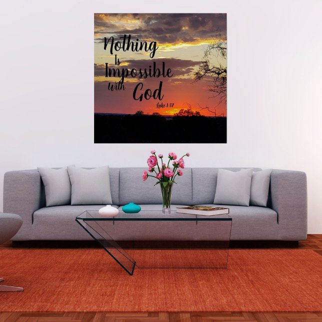 Sunset Poster Nothing Impossible With God (Creator Uploaded)