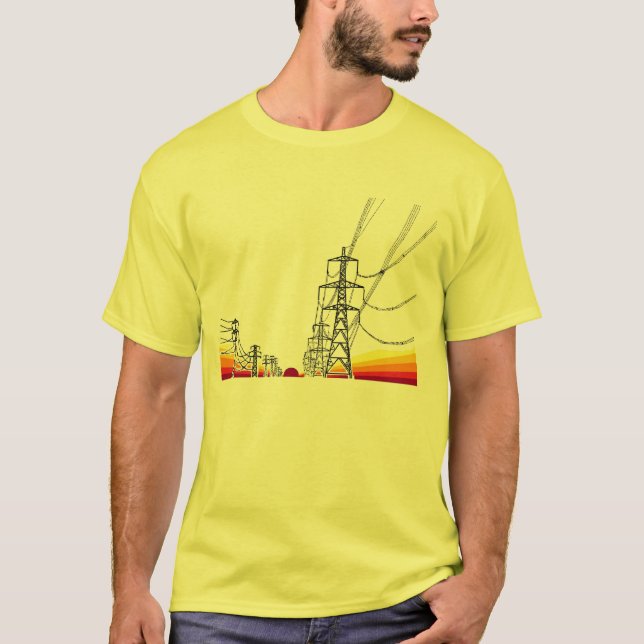 sunset powerlines T-Shirt (Front)