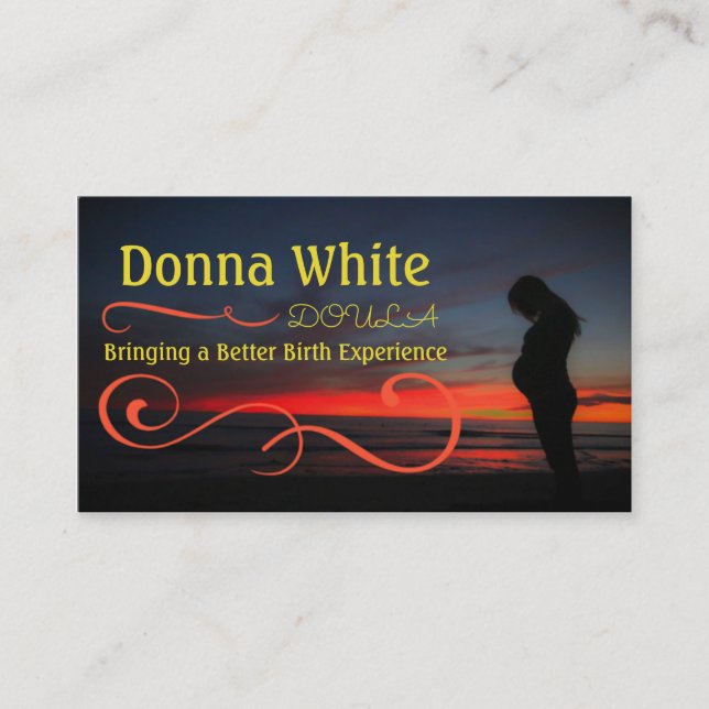 Sunset Pregnancy Business Card (Front)