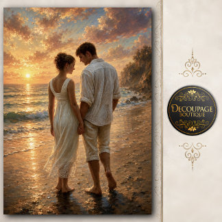 Sunset Promises by the Sea Decoupage Tissue Paper