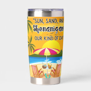 sunset quote at the beach insulated tumbler