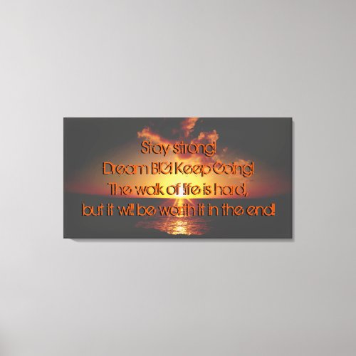 Sunset Quote Over The Ocean Canvas Print