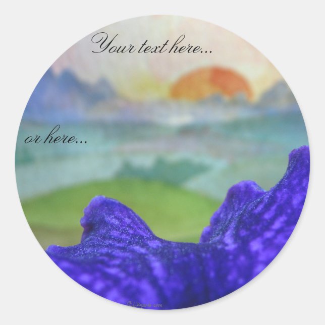 Sunset Rainbow Pictures Wedding Stickers Labels (Front)