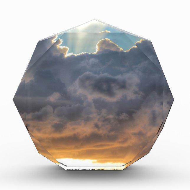 Sunset Rays of Light through Stormy Clouds Award (Front)
