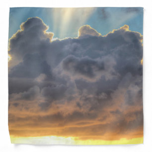 Sunset Rays of Light through Stormy Clouds Bandana