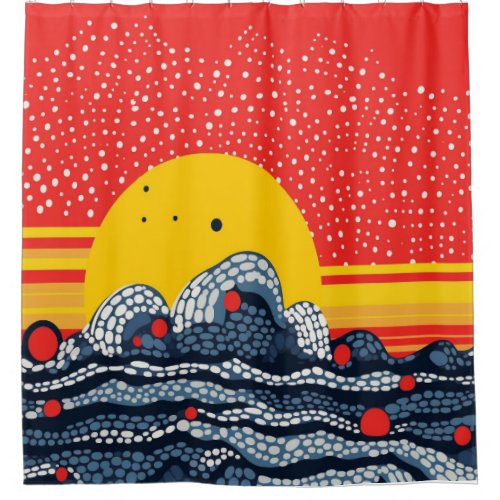 Sunset red sea beautiful arty shower curtain
