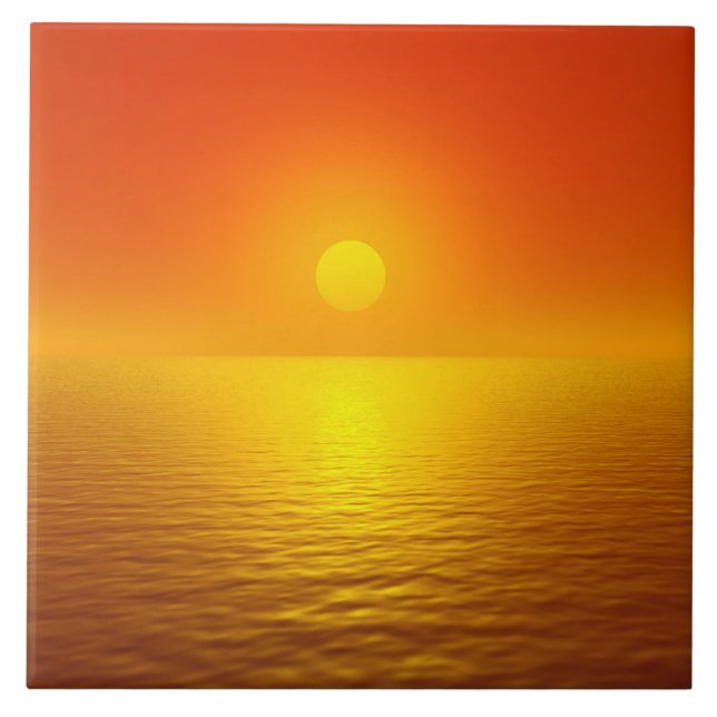 Sunset Reflection Ceramic Tile (Front)