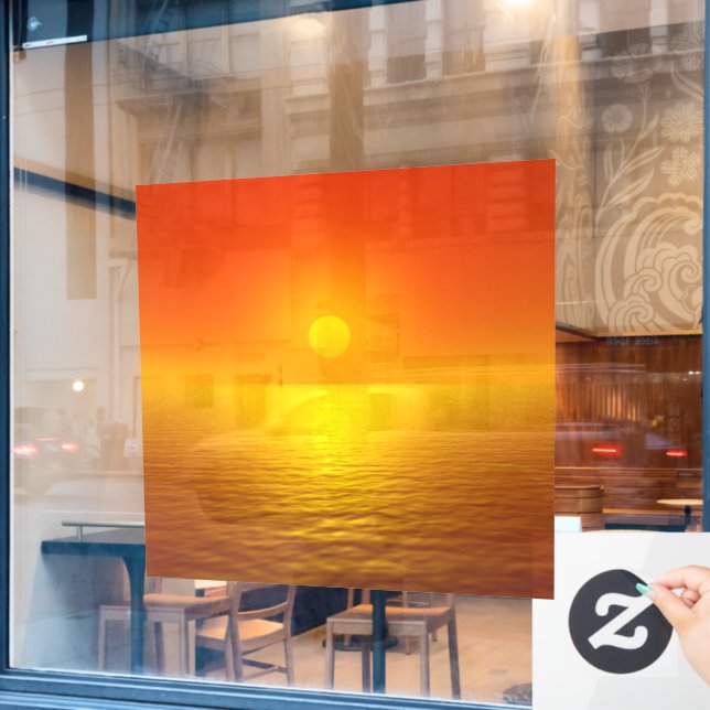 Sunset Reflection Window Cling (Cafe Window)