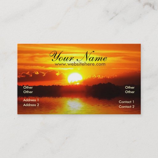 Customizable Sunset Reflections Business Card